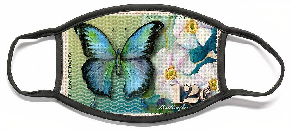 Butterfly Face Mask featuring the painting 12 Cent Butterfly Stamp by Amy Kirkpatrick