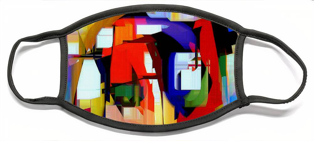 Abstract Face Mask featuring the digital art Abstract Series IV by Rafael Salazar