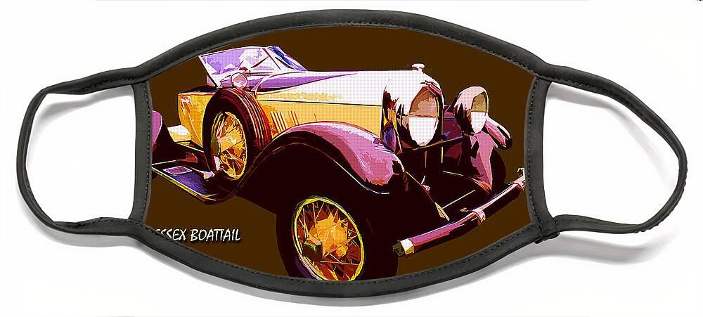 Classic Car Face Mask featuring the painting 1929 Essex Boattail by CHAZ Daugherty