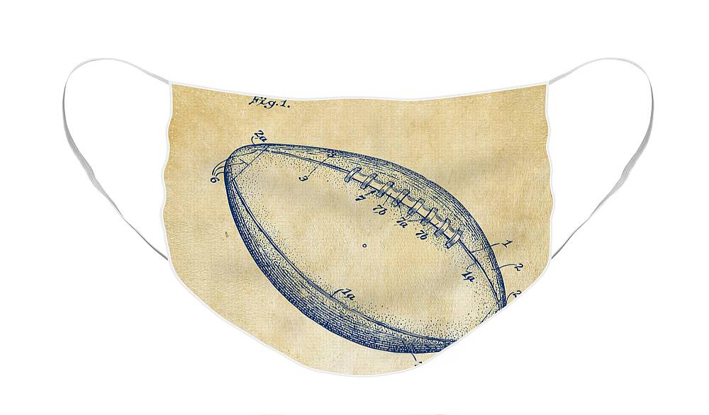 Fotball Face Mask featuring the digital art 1939 Football Patent Artwork - Vintage by Nikki Marie Smith