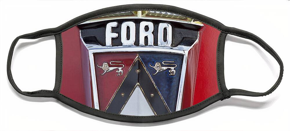 1956 Ford Fairlane Face Mask featuring the photograph 1956 Ford Fairlane Emblem by Jill Reger