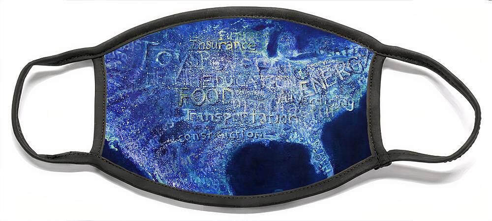 United States Face Mask featuring the painting A View From Above #2 by Alan Schwartz