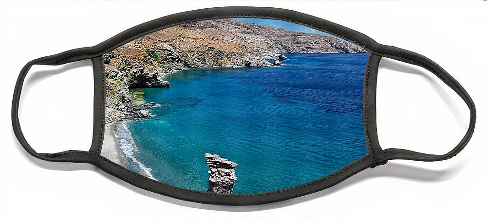 Aegean Face Mask featuring the photograph Andros island - Greece #2 by Constantinos Iliopoulos