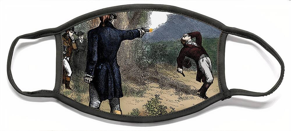 Government Face Mask featuring the photograph Burr-hamilton Duel, 1804 by Science Source