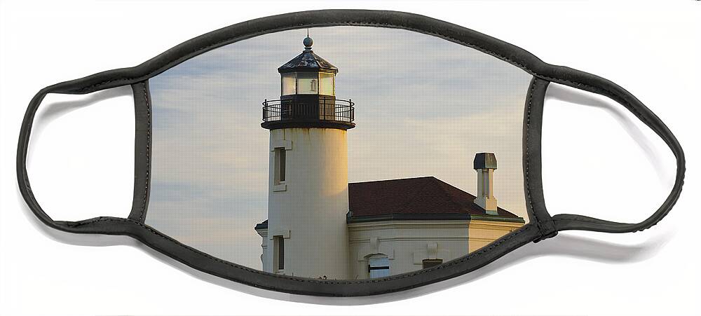 Bandon Face Mask featuring the photograph Coquille River Lighthouse #2 by John Shaw