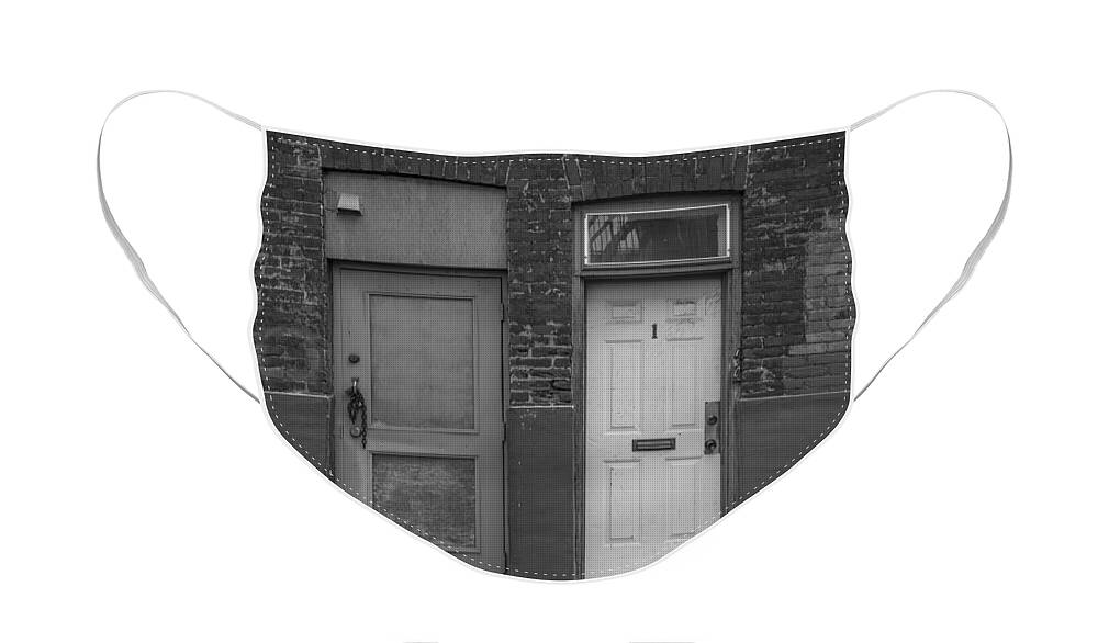 Black And White Face Mask featuring the photograph 2 Doors by John McGraw