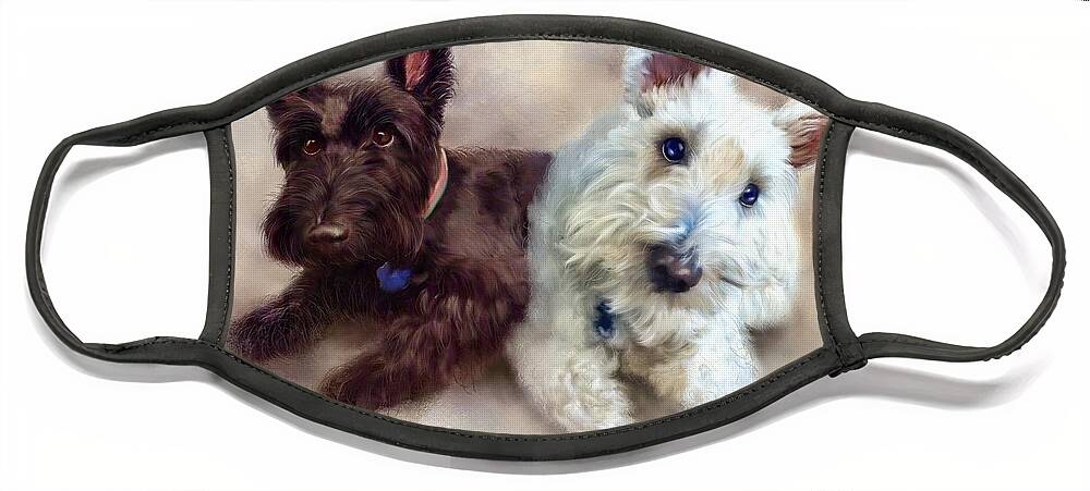 Dogs Face Mask featuring the painting Duncan and Zoe by Colleen Taylor
