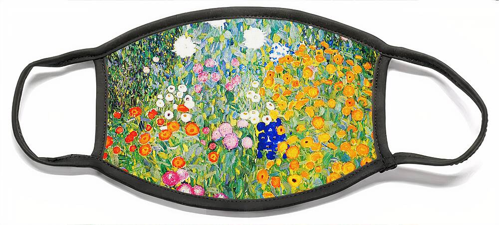 Gustav Klimt Face Mask featuring the painting Flower Garden #5 by Celestial Images