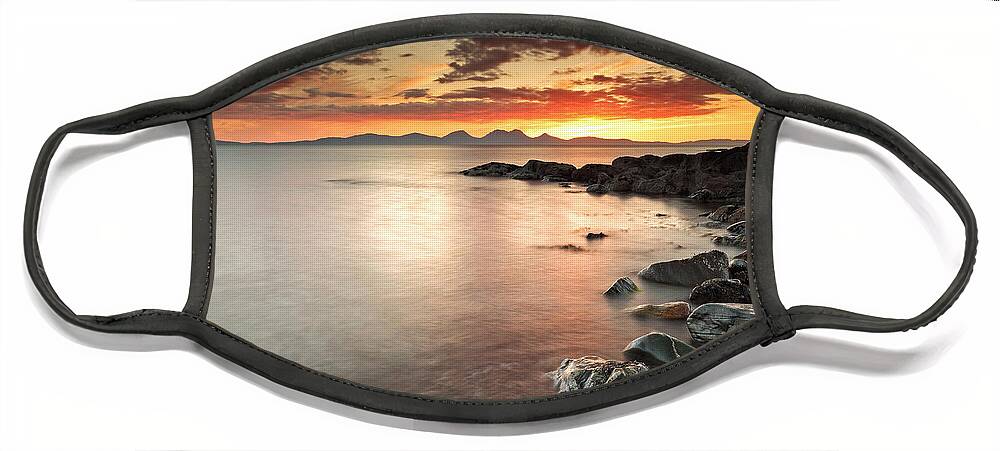 Sunset Face Mask featuring the photograph Jura Sunset #1 by Grant Glendinning