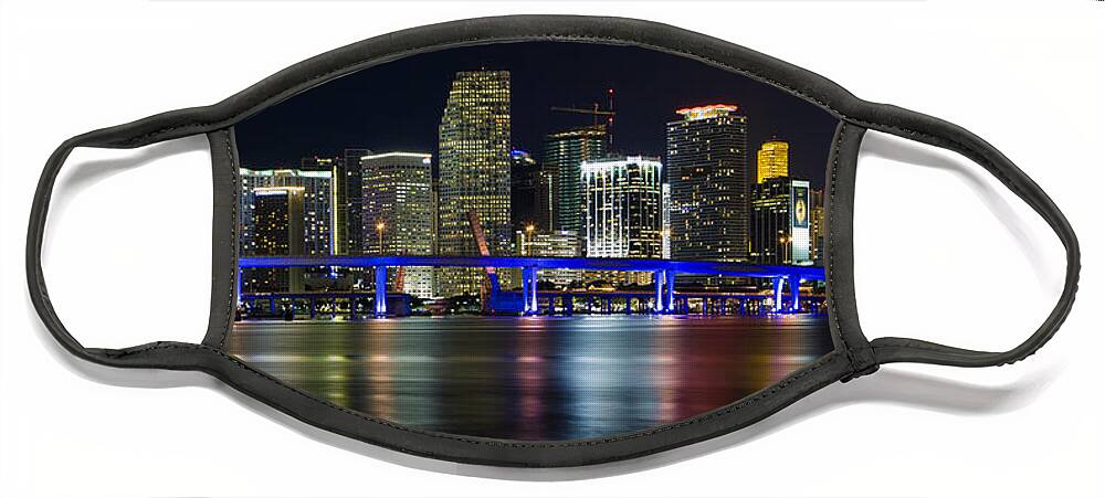 Architecture Face Mask featuring the photograph Miami Downtown Skyline by Raul Rodriguez