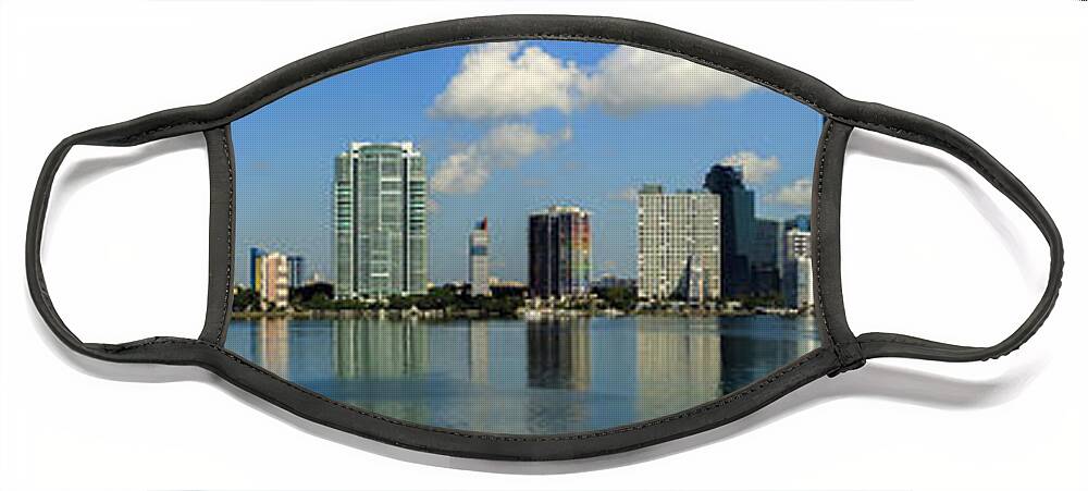 Architecture Face Mask featuring the photograph Miami Skyline by Raul Rodriguez