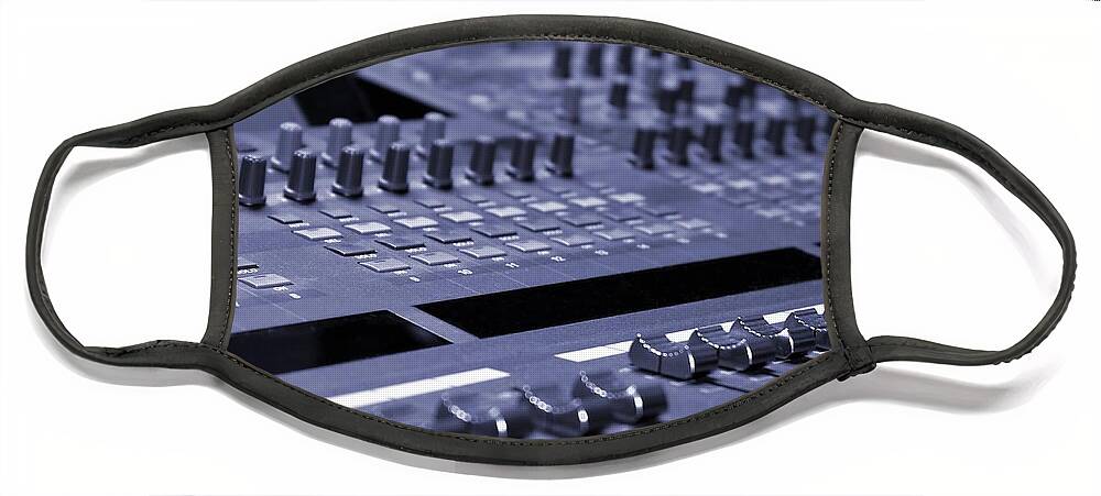 Analog Face Mask featuring the photograph Mixing Console #2 by Henrik Lehnerer