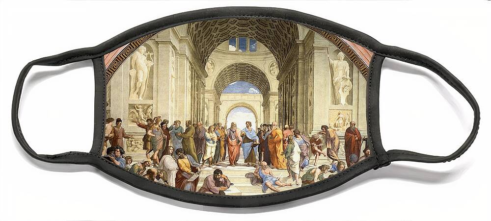 Raphael Face Mask featuring the painting School of Athens by Raphael