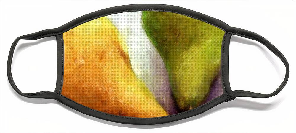Pear Face Mask featuring the digital art Stems #2 by Michelle Calkins