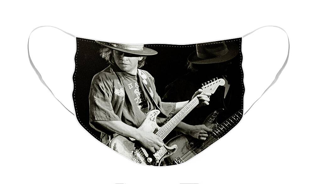 Stevie Ray Face Mask featuring the photograph Stevie Ray Vaughan 1984 by Chuck Spang
