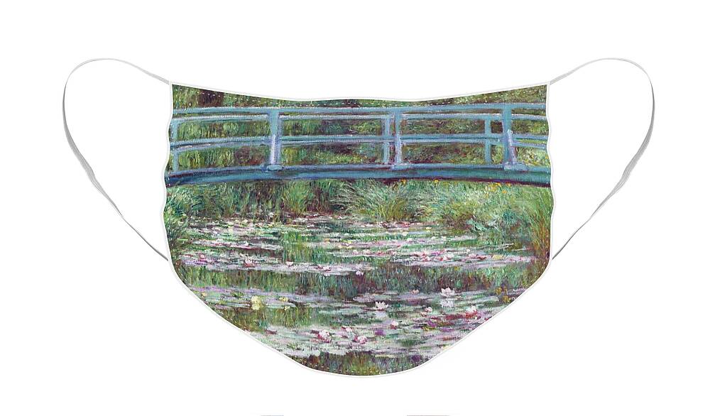 Claude Monet Face Mask featuring the painting The Japanese Footbridge #2 by Claude Monet