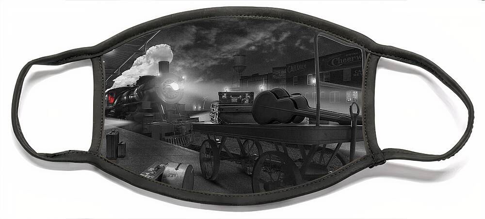 Transportation Face Mask featuring the photograph The Station by Mike McGlothlen