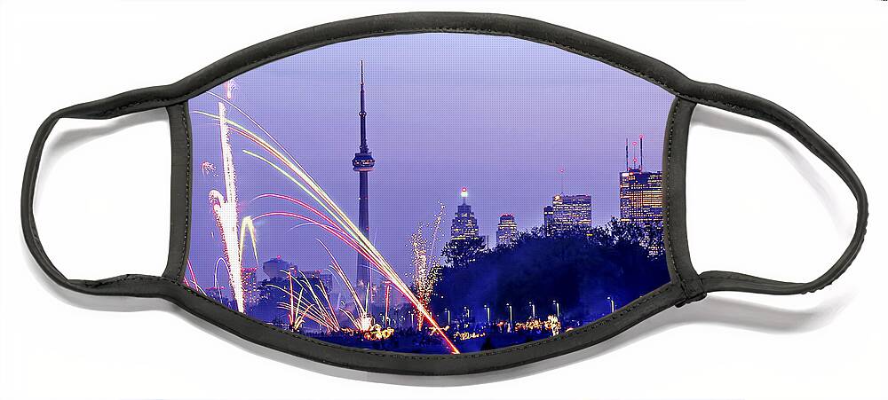 Toronto Face Mask featuring the photograph Toronto fireworks 1 by Elena Elisseeva