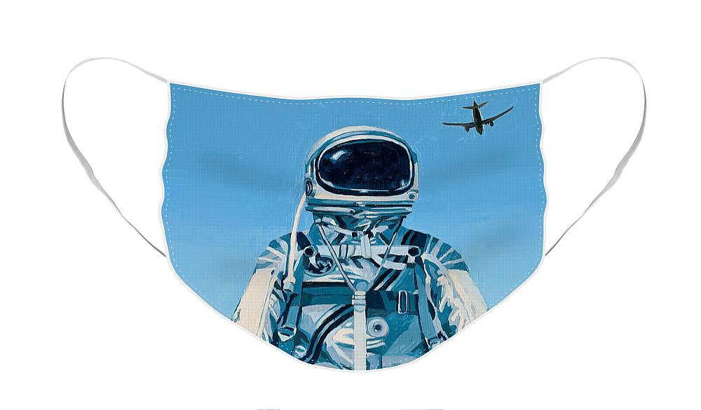 Astronaut Face Mask featuring the painting Under the Flight Path by Scott Listfield