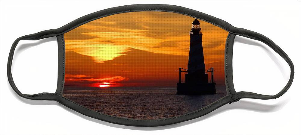 Lighthouse Face Mask featuring the photograph White Shoal Light by Keith Stokes