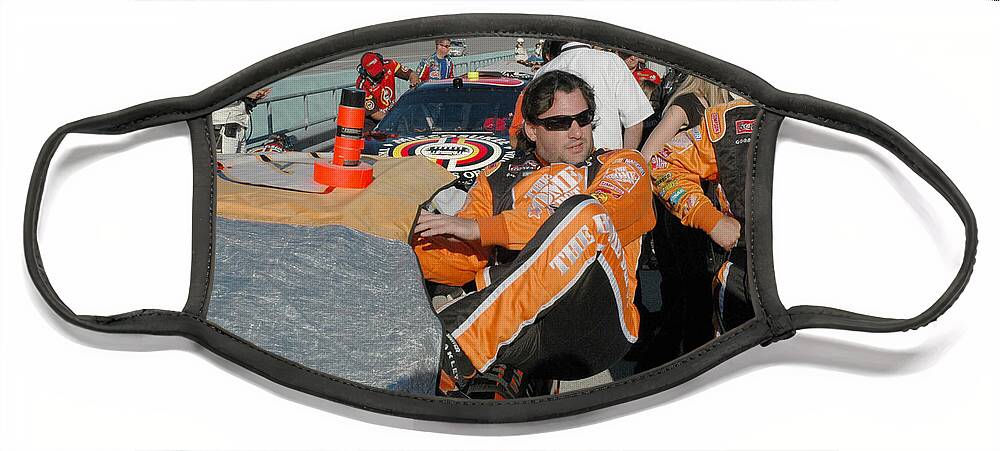 Number 20 Face Mask featuring the photograph 20 Tony Stewart by Kevin Cable