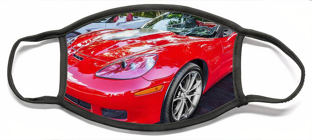 2013 Chevrolet Corvette Face Mask featuring the photograph 2013 Corvette Anniversary 427 Painted by Rich Franco