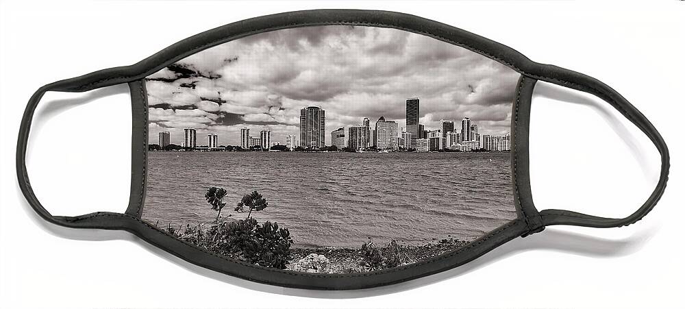 Architecture Face Mask featuring the photograph Miami Skyline #21 by Raul Rodriguez