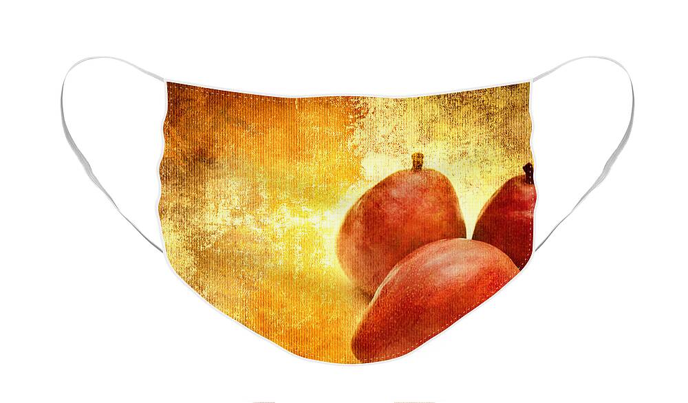 Pear Face Mask featuring the photograph 3 Little Red Pears Are We by Andee Design