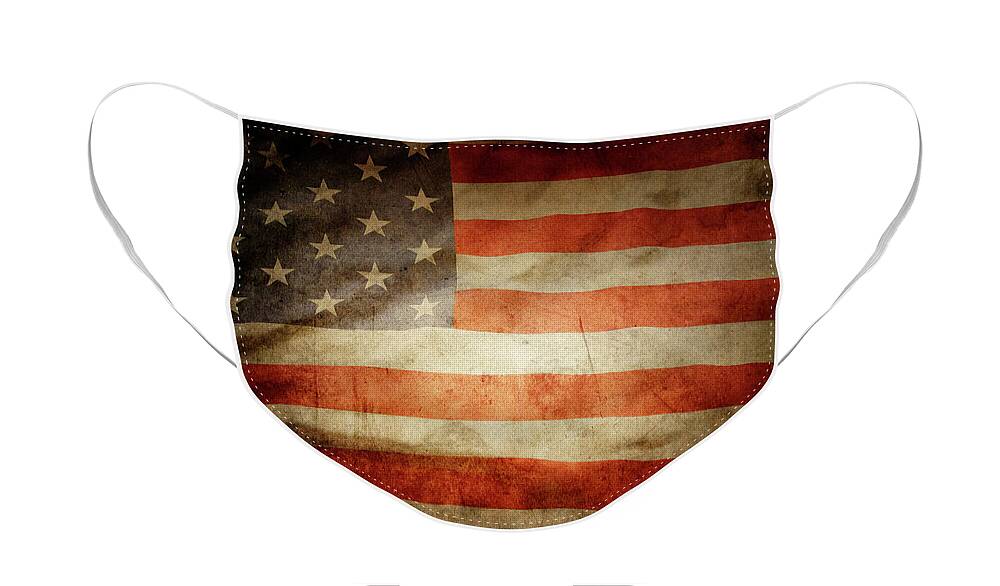 Flag Face Mask featuring the photograph Silky American flag No1 by Les Cunliffe