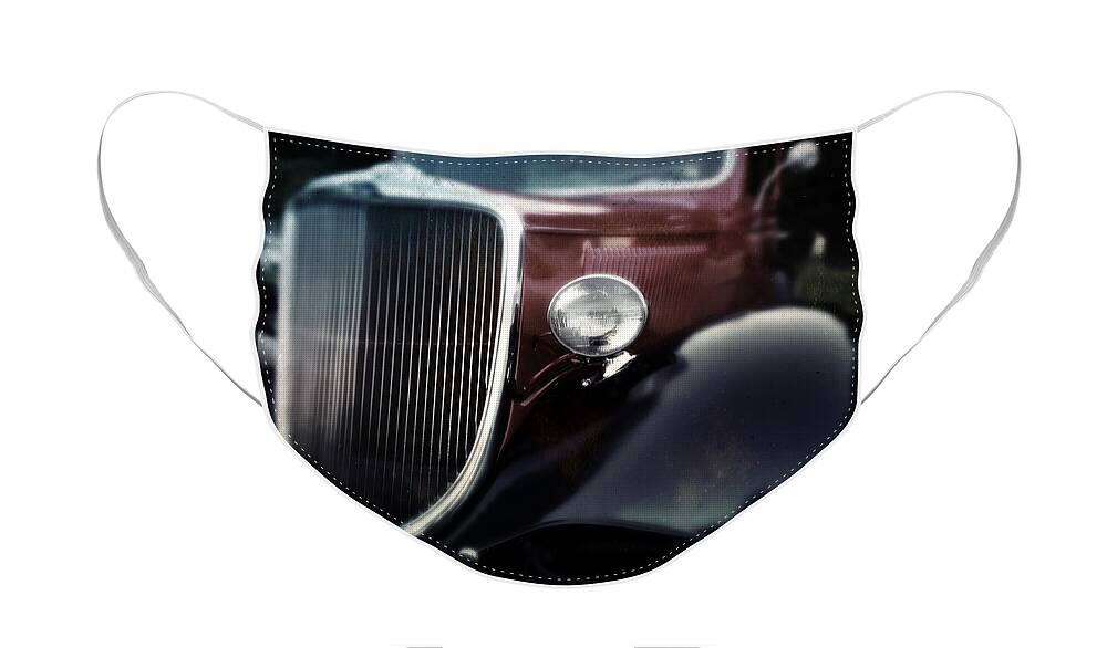 Car Face Mask featuring the photograph 30s In Maroon And Black by Tim Nyberg