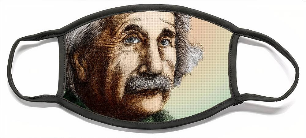 Science Face Mask featuring the photograph Albert Einstein, German-american by Spencer Sutton