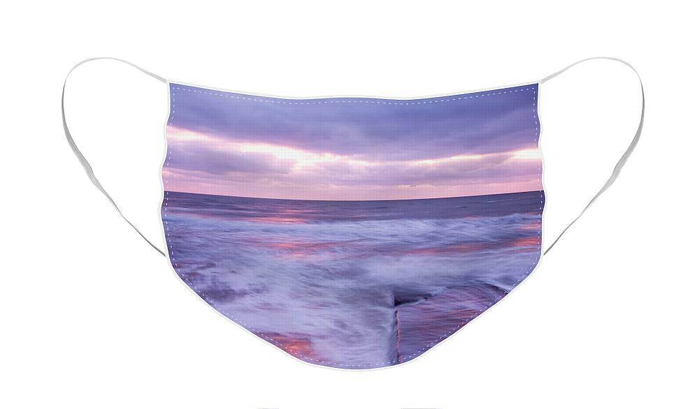 Travel Face Mask featuring the photograph Ballyconnigar Strand at dawn #4 by Ian Middleton