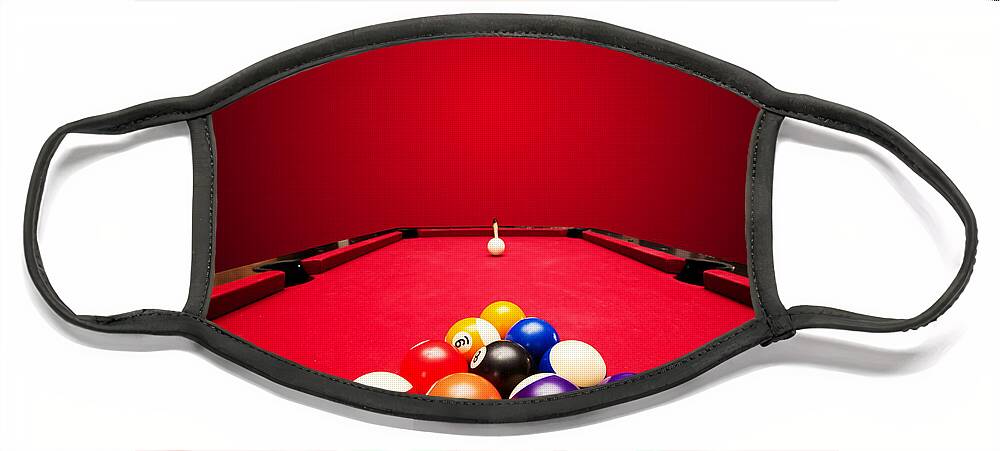 Pool Face Mask featuring the photograph Billards pool game #4 by Michal Bednarek