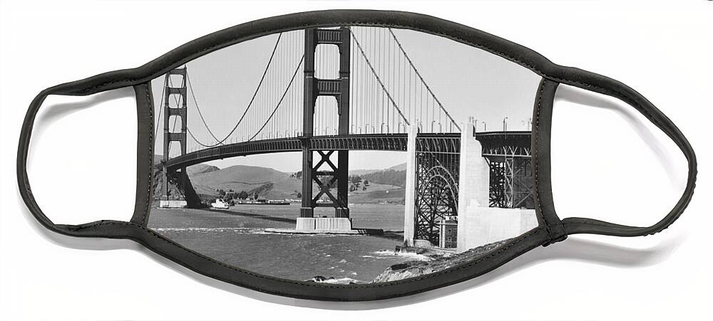 1950's Face Mask featuring the photograph Golden Gate Bridge #4 by Underwood Archives