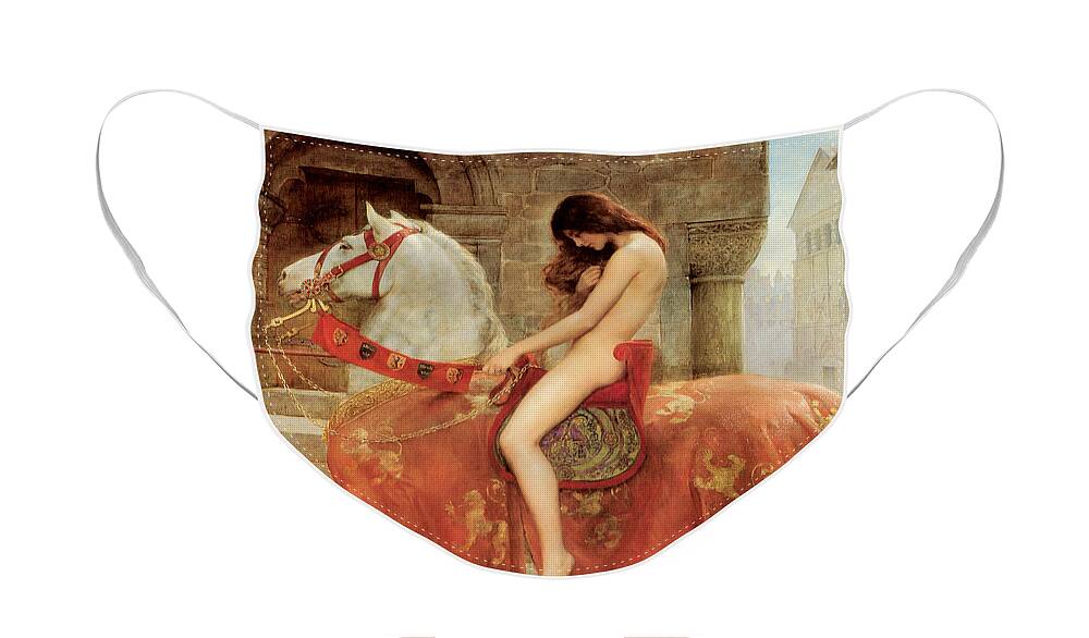 Lady Godiva Face Mask featuring the painting Lady Godiva #3 by John Collier