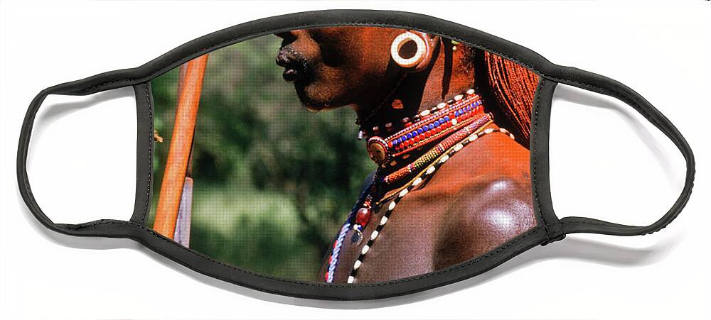 Africa Face Mask featuring the photograph Samburu Warrior #4 by Michele Burgess