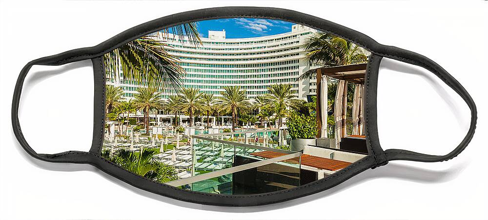 Architecture Face Mask featuring the photograph Fontainebleau Hotel by Raul Rodriguez
