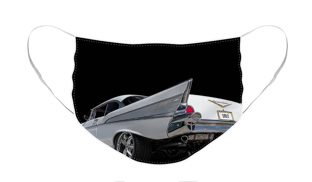57 Chevy Face Mask featuring the digital art '57 Bel Air by Douglas Pittman