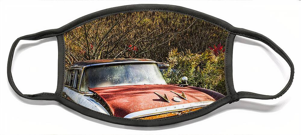 1950 Face Mask featuring the photograph '57 Rambler #57 by Debra and Dave Vanderlaan