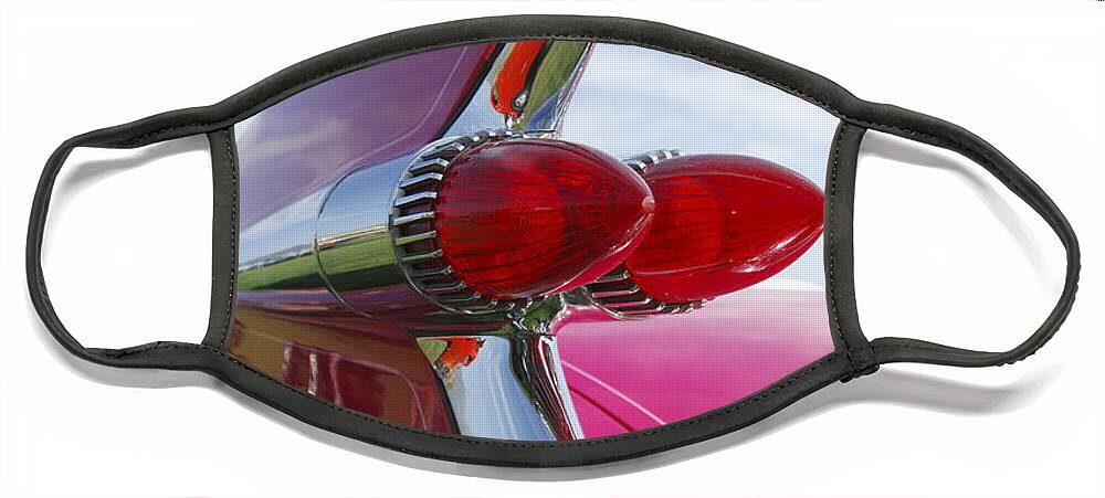 Transportation Face Mask featuring the photograph 1959 Cadillac Eldorado Taillight #6 by Jill Reger