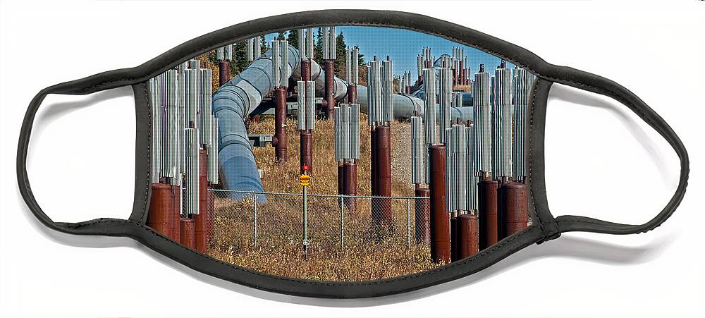 Nature Face Mask featuring the photograph Alaska Oil Pipeline #6 by Mark Newman