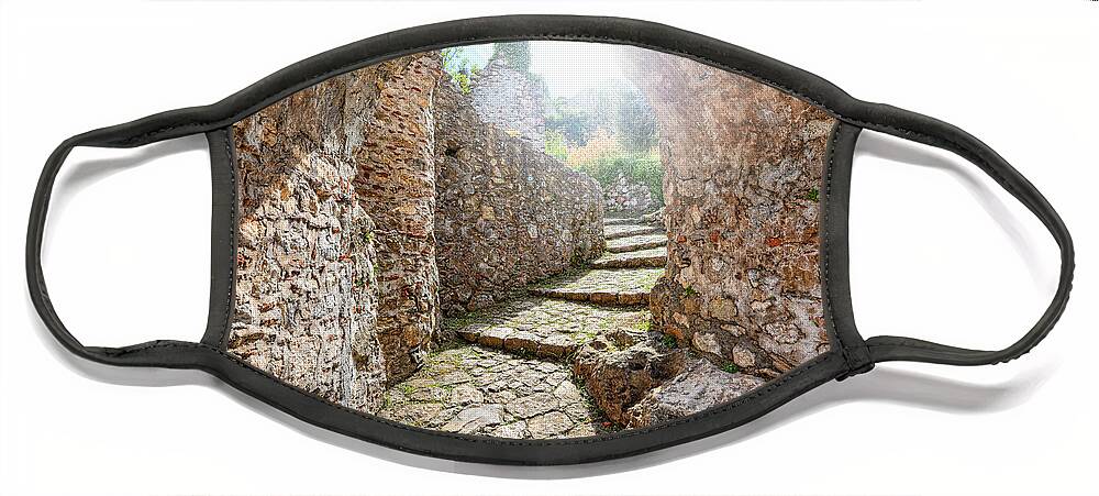 Architecture Face Mask featuring the photograph Mystras - Greece #6 by Constantinos Iliopoulos
