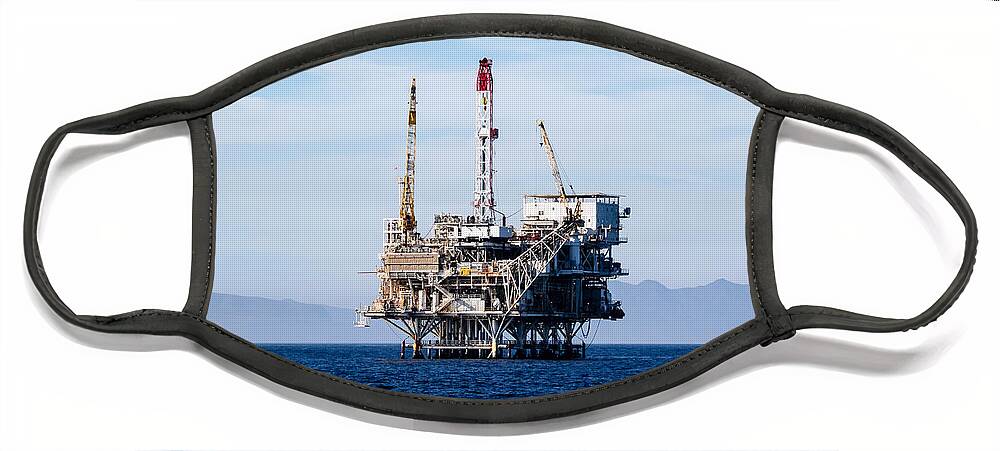 Oil Face Mask featuring the photograph Oil Rig #6 by Henrik Lehnerer