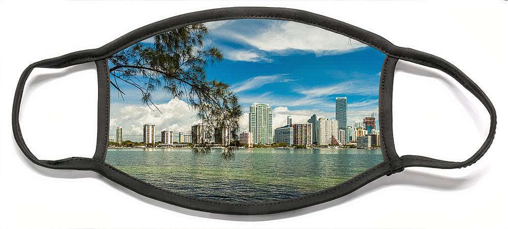 Architecture Face Mask featuring the photograph Miami Skyline #9 by Raul Rodriguez