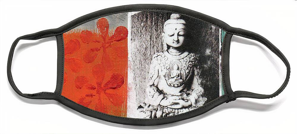 Buddha Face Mask featuring the painting Namaste by Linda Woods