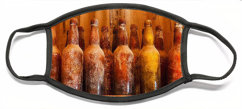 Beer Bottles Face Mask featuring the photograph 99 Bottles of Beer on the Wall by Saija Lehtonen