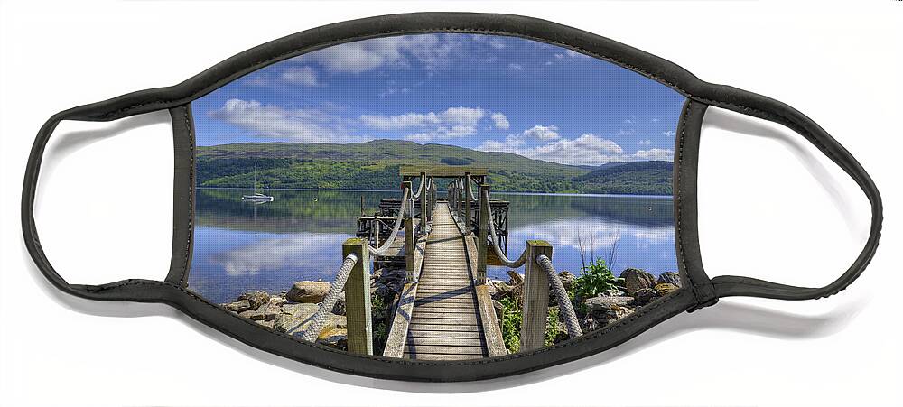Europe Face Mask featuring the photograph A dock out to Loch Tay by Matt Swinden