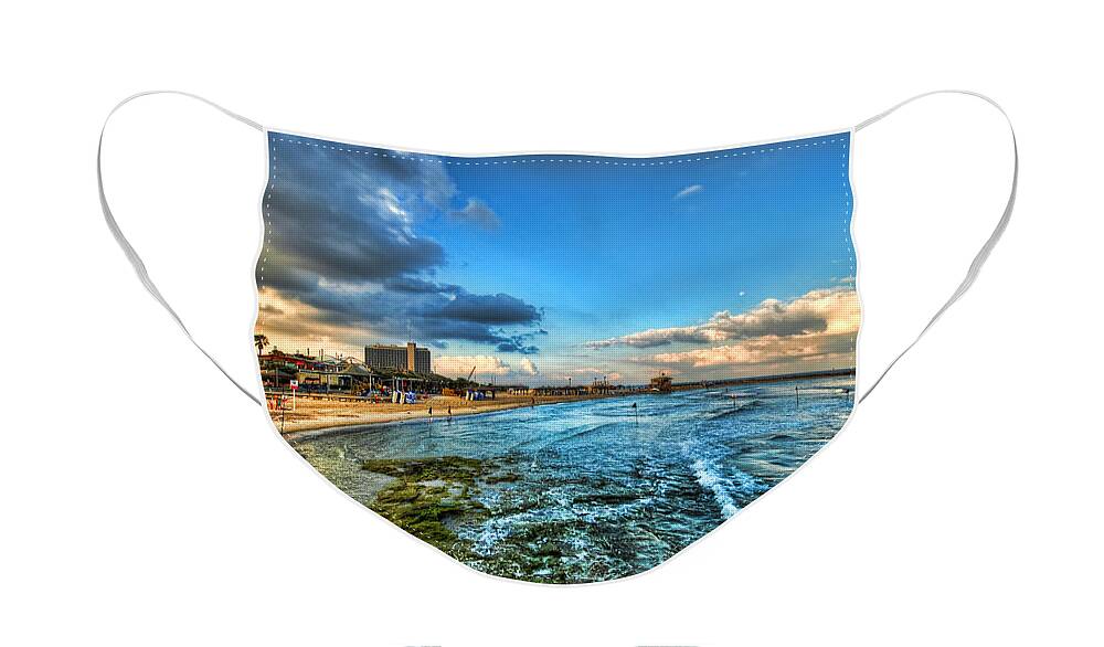 Israel Face Mask featuring the photograph a good morning from Hilton's beach by Ron Shoshani