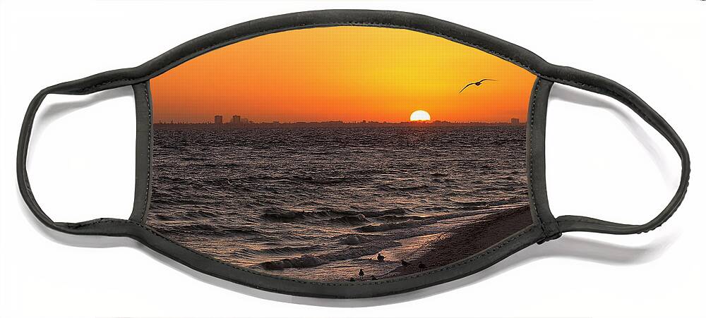 Sunrise Face Mask featuring the photograph A New Day - Sanibel Island by Kim Hojnacki