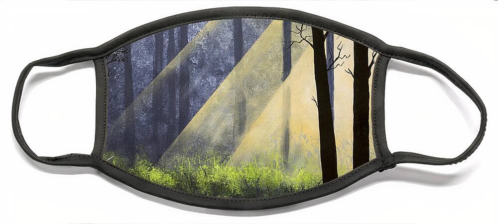 Landscape Face Mask featuring the painting A Quiet Place by Jack Malloch